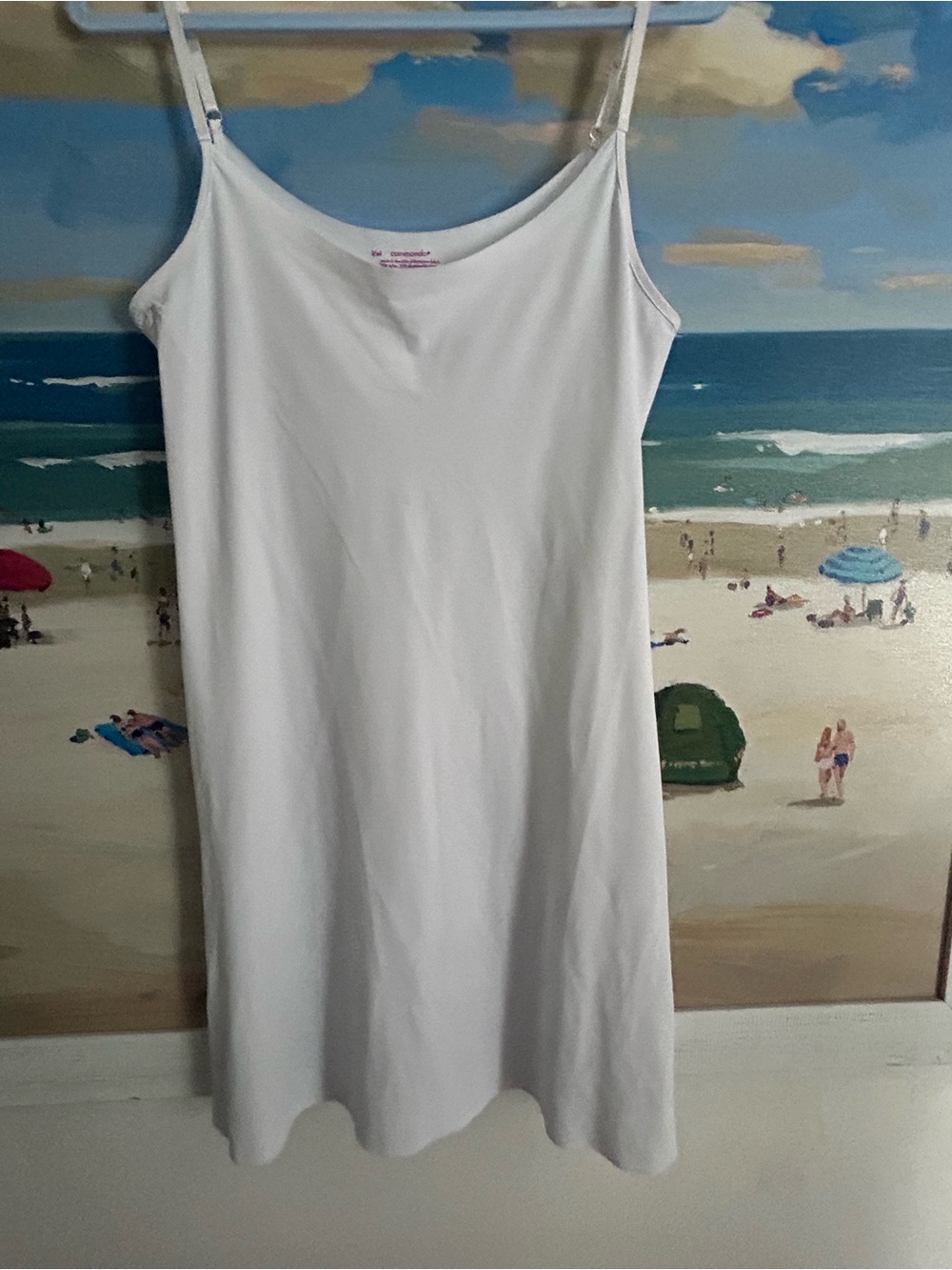 Commando white adjustable -Strap Slip Dress stretchy L